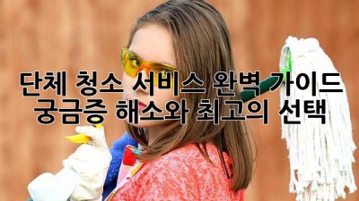 단체 청소 서비스 완벽 가이드: 궁금증 해소와 최고의 선택